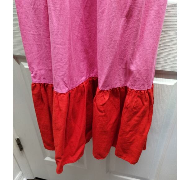 Tabitha Brown for Target Size Small Pink Red Color Block Linen Blend Tank Dress - Picture 4 of 6